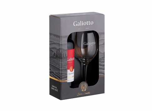 Kit Galiotto Vinho Tinto Seco 750 ML + 1 Taça