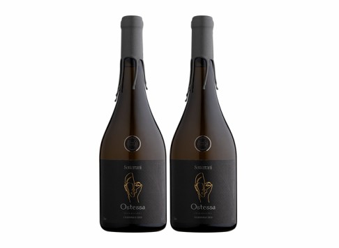 Kit 2 garrafas Vinho Sotterrani Ostessa Chardonnay Branco Seco 750 ml
